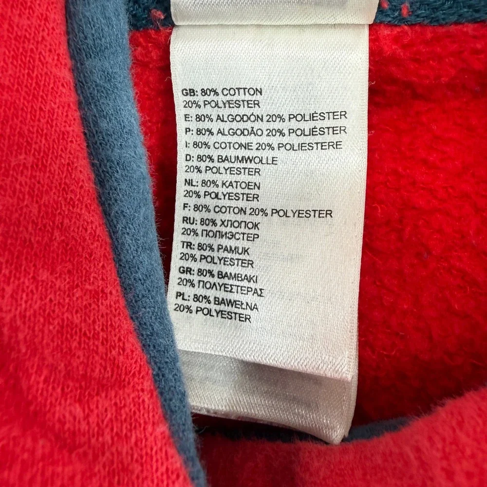 The North Face Hoodie Mens Large Red Graphic Logo Long Sleeve Pullover